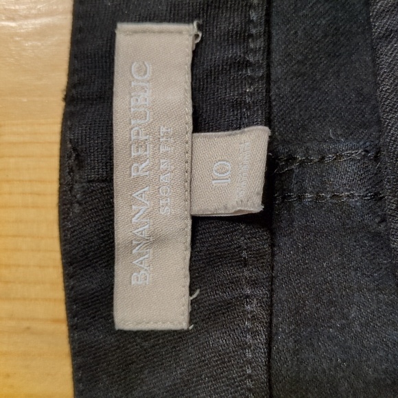 Banana Republic Sloan Trousers • High Waist Straight Leg Pants • Black Stretch - Picture 11 of 15